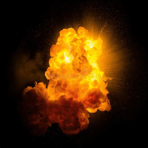 Fire Explosion With Sparks Over A Black Background Stock Image Image