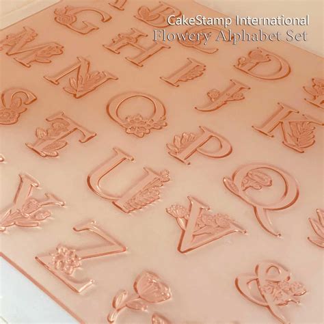 Alphabet Flowery Letter Stamps 2 Cm High Rubber Pottery Letter Stamps