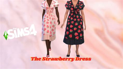 🍓the Strawberry Dress In The Sims 4🍓 Youtube