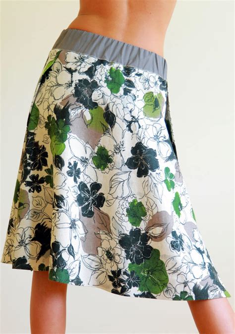 Knee Length A Line Skirt Sewing Pattern With Pull On Elastic Etsy