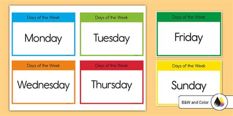 Days Of The Week Flash Cards Teacher Made Twinkl