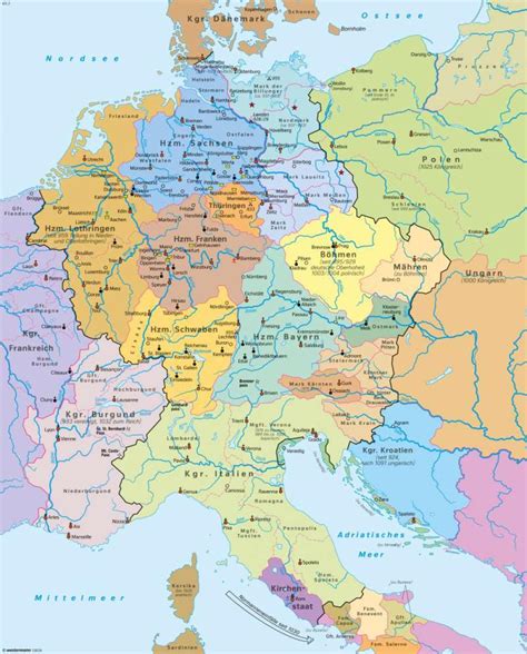 Mitteleuropa Heiliges Römisches Reich Deutscher Nation Um 1000 978 3