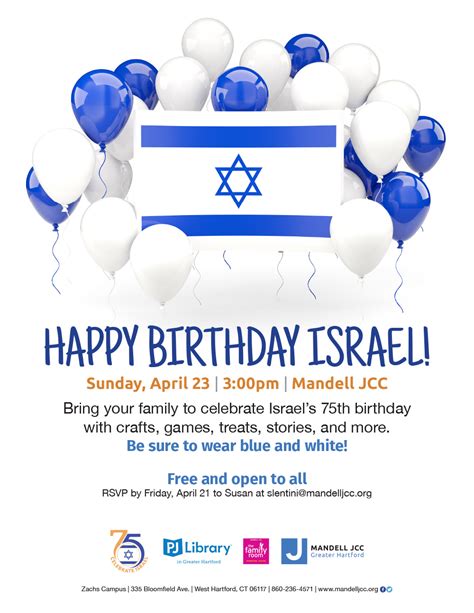 Mandell Jcc Of Greater Hartford Happy Birthday Israel