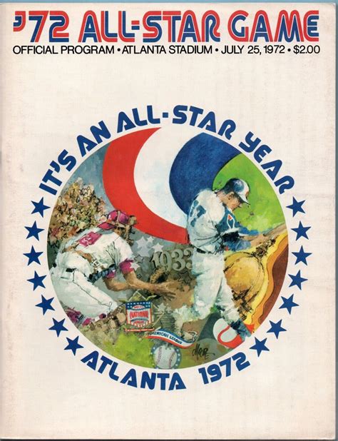 July 25 1972 Mlb All Star Game Program At Atlanta Stadium Ebay