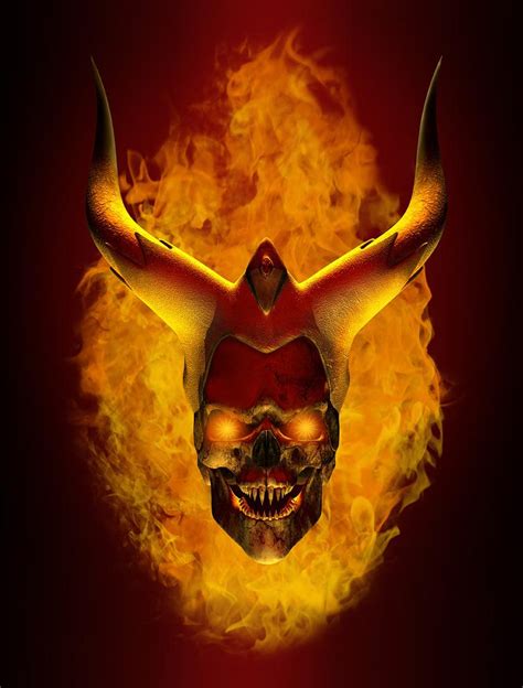 Demon Skull In Hell By Lindab