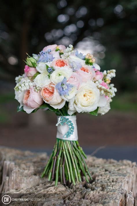 Beautiful Pastel Wedding Bouquet Turquoise Bouquet Brooch On The