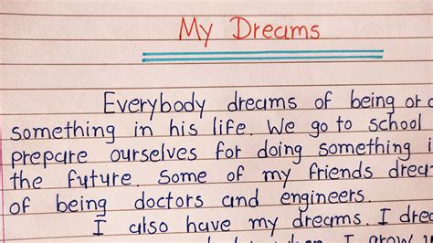 Write essay on my dreams || essay in english || my dreams essay