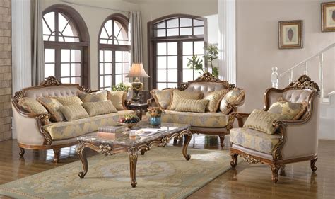 Fontaine Traditional Living Room Set Sofa Love Seat Chair Exposed Wood