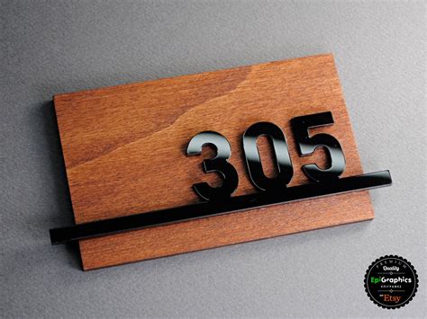 Wooden Sign With Acrylic Numbers For Hotel Signage Room Number Sign
