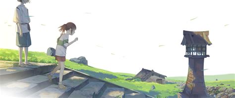 Fond Décran Studio Ghibli Spirited Away Chihiro Haku Anime Art
