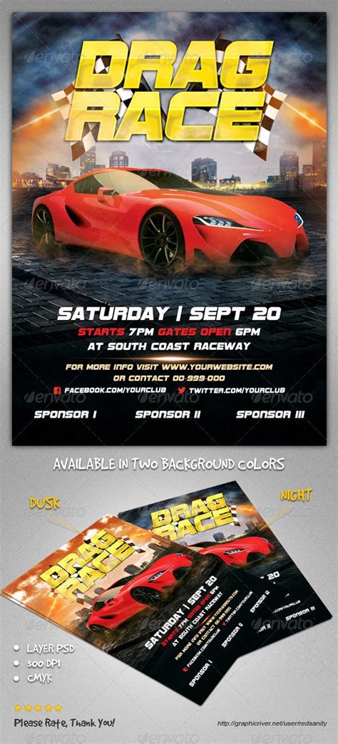 Exciting Drag Race Flyer Design