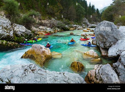 Kayak Soca River Soca Valley Julian Alps Municipality Of Bovec