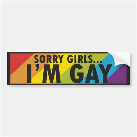 Rainbow Gay Slogan Bumper Sticker Zazzle