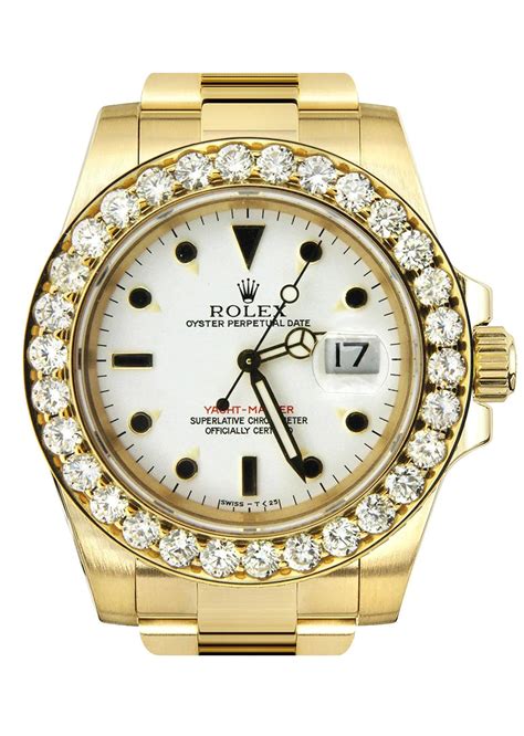 Diamond Rolex Yacht Master 18k Yellow Gold Frostnyc