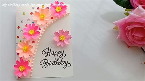 Easy anniversary card idea using paper cutting and water colours. 7 Diy Birthday Cards For Mom From
