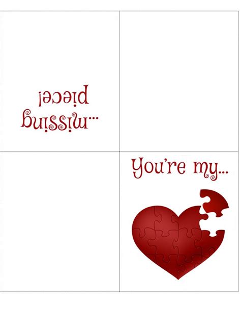 Four Fold Valentines Day Card Missing Piece Rooftop Post Printables
