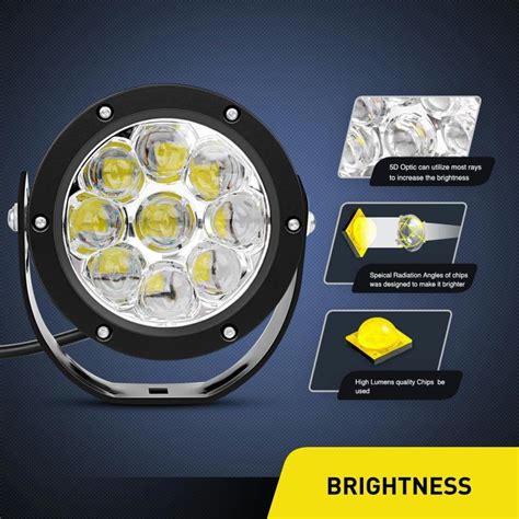 Nilight 47 Inch 45w Round Led Spot Light Pair Trs Adventure And Off