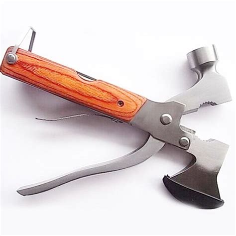 1pcs Multi Function Outdoor Survival Hammer Axe Ax Pliers Knife