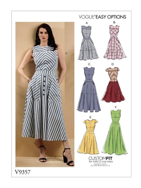 Vogue Easy Options Women S Dress Sewing Pattern 9357 In 2020 Sewing Dresses Sewing Projects