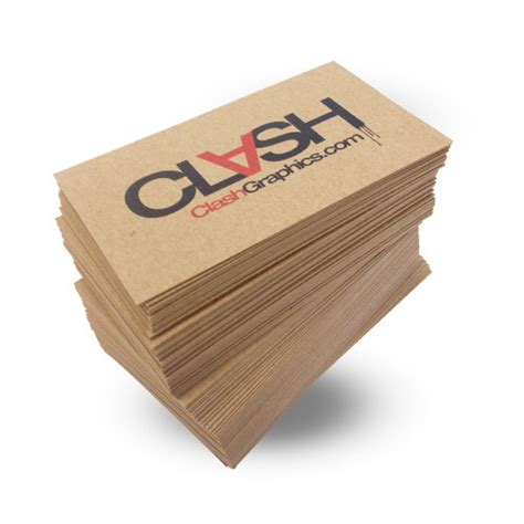 Recycled Cardboard Kraft Paper Business Cards 18pt Clash Graphics