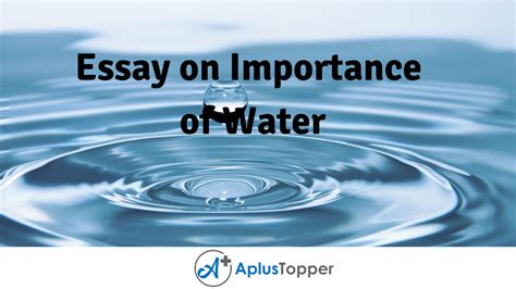 Essay on Importance of Water | Importance of Water Essay for Students ...
