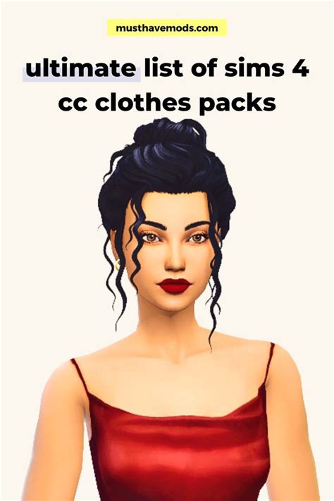 A Woman In A Red Dress With The Text Ultimate List Of Sims 4 Cc Clothes