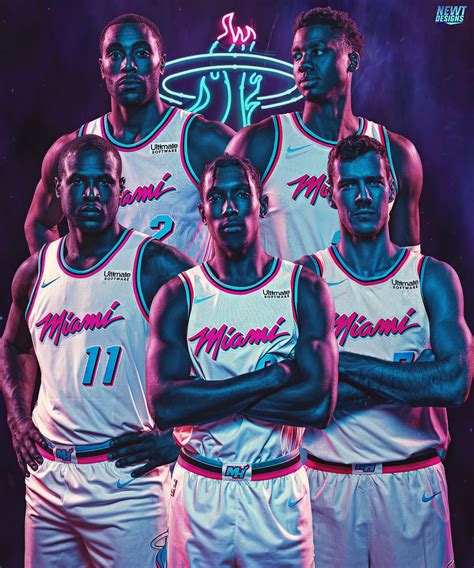 The heat's city edition jerseys are officially nicknamed the vice jerseys because of the color similarities with the logo of the popular 1984 tv while the influence of miami vice on the design is undeniable, the main inspiration came from the bright neon signs that are one of the most defining. Miami Heat Vice Jerseys by NewtDesigns on DeviantArt