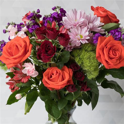 Burst Of Happiness Bouquet With Vase White Flower Farm