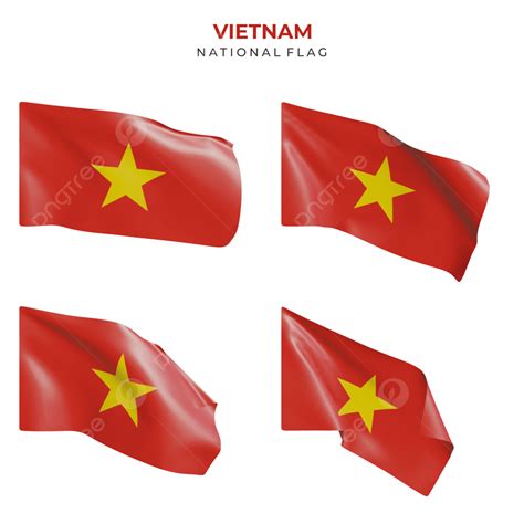一組3d逼真的越南國旗 3d 逼真的旗幟 越南 飄揚的旗幟png去背圖片素材免費下載，免摳圖設計圖案下載 Pngtree