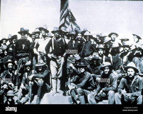 theodore roosevelt and rough riders on san juan hill cuba during spanish american war july 1898