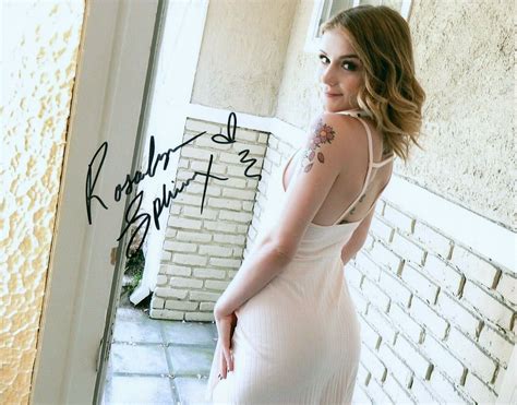 Rosalyn Sphinx In A White Dress Signed 8x10 Photo Adult Model COA Proof