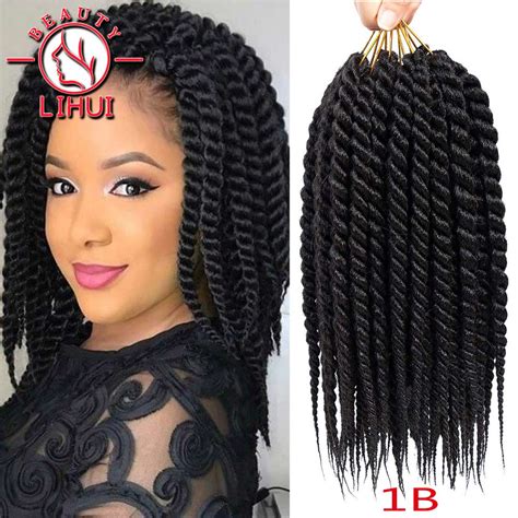 Lihui Havana Twist Crochet Hair 6 Packs 12inch 18inch 22inch Synthetic Crochet Braids Senegalese