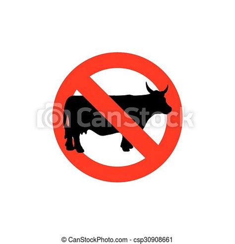 Stop Cow Prohibited Cattle Frozen Farm Animal Red Forbidden Sign