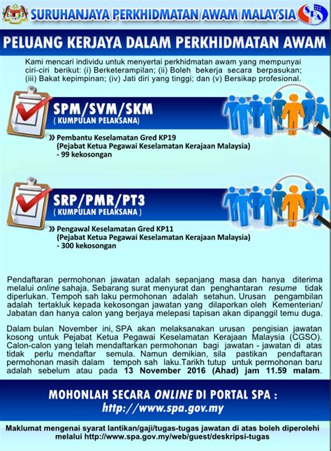 Jawatan kosong kerajaan negeri sabah 2021 | pengawal keselamatan, gred kp11. Jobs Malaysia: Jawatan Kosong Kerajaan untuk kelayakan SPM ...