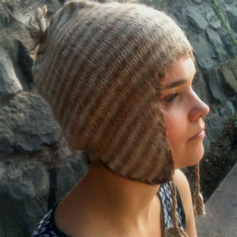 Alpaca Wool Hat Wool Ear Flap Hat Knit Ear Flap Hat In Etsy
