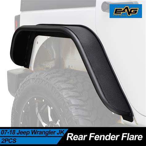 Eag Fits 07 18 Jeep Wrangler Jk Rear 2pcs Armor Steel Fender Flares Ebay