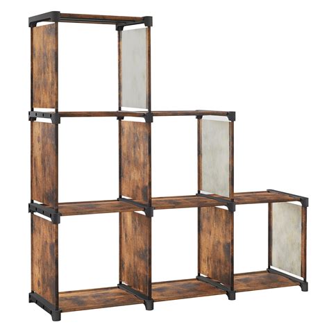 Buy Songmics 6 Cube Bookcase Diy Cube Storage Rack Staircase
