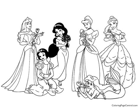 Disney Princesses 04 Coloring Page Coloring Page Central