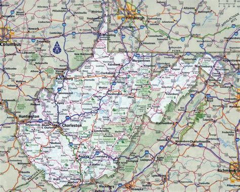 West Virginia State Large Detailed Roads And Highways Map With All