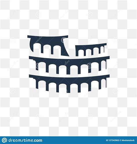 Colosseum Vector Icon Isolated On Transparent Background Linear
