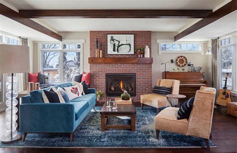 How To Decorate A Living Room With Red Brick Fireplace Leadersrooms
