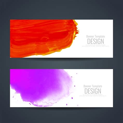 Premium Vector Red And Purple Watercolor Banners