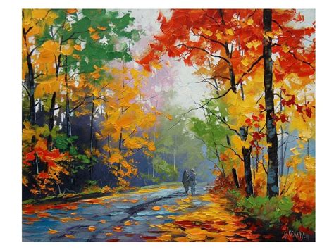 FALL Oil PAINTING Trees painting Autumn Painting artwork | Etsy | Autumn painting, Oil painting ...