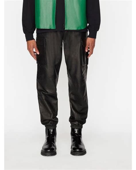 Frame Cargo Leather Pant In Black For Men Lyst