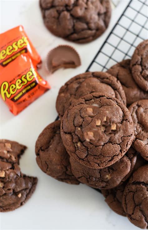 chocolate reese s peanut butter cup cookies crazy little projects