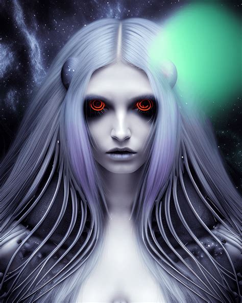 3d Hdr Scifi Alien Gothic Girl Creature · Creative Fabrica