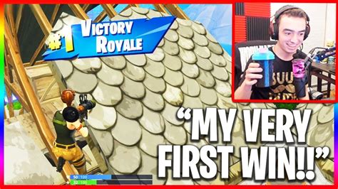 Very First Win In Fortnite Funny Random Duos Youtube
