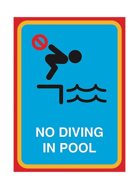 No Diving In Pool Swimming Pool Sign Swimming Pool Signs Pool