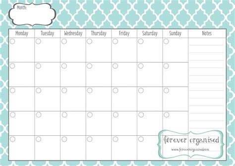 Monthly Calendar Printable Calendar Blank Template Blank Monthly Free