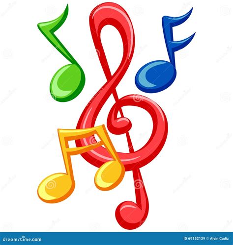 Colorful Music Background With Notes. Vector Illustration